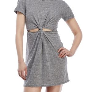 Grey dress with cut out knot detail